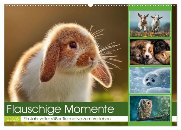Flauschige Momente (Wandkalender 2026 DIN A2 quer), CALVENDO Monatskalender
