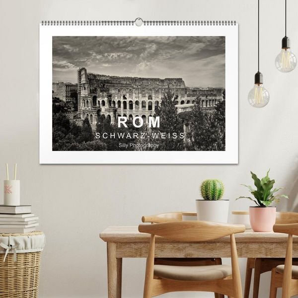 Produktbild: Rom in schwarz - weiss (Wandkalender 2026 DIN A2 quer), CALVENDO Monatskalender