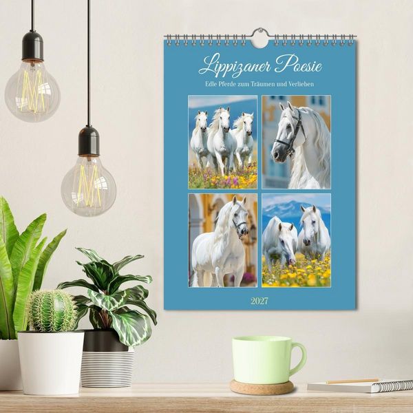 Produktbild: Lippizaner Poesie. Edle Pferde zum Tr&auml;umen und Verlieben (Wandkalender 2027 DIN A4 hoch), CALVENDO Monatskalender