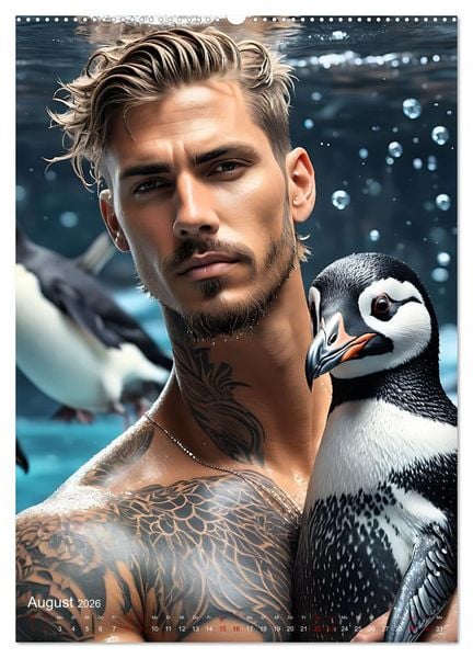 Produktbild: Athletische Kerle - Muskeln, Tattoos und Wassertiere (hochwertiger Premium Wandkalender 2026 DIN A2 hoch), Kunstdruck in Hochglanz