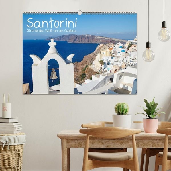 Produktbild: Santorini - Strahlendes Wei&szlig; an der Caldera (Wandkalender 2026 DIN A2 quer), CALVENDO Monatskalender