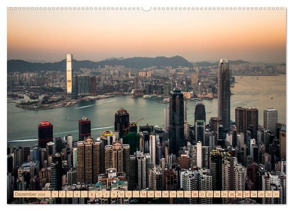 Produktbild: HONGKONG Skyline und Stadtleben (hochwertiger Premium Wandkalender 2026 DIN A2 quer), Kunstdruck in Hochglanz