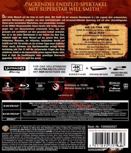 Produktbild: I Am Legend (4K Ultra HD)