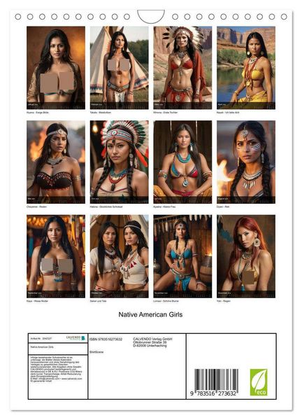 Produktbild: Native American Girls (Wandkalender 2026 DIN A4 hoch), CALVENDO Monatskalender
