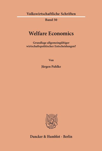 Produktbild: Welfare Economics.