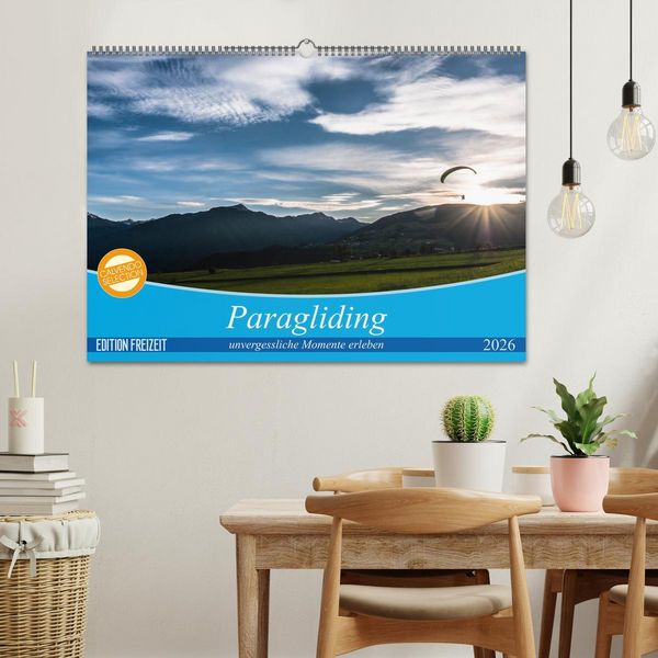 Produktbild: Paragliding - unvergessliche Momente erleben (Wandkalender 2026 DIN A2 quer), CALVENDO Monatskalender