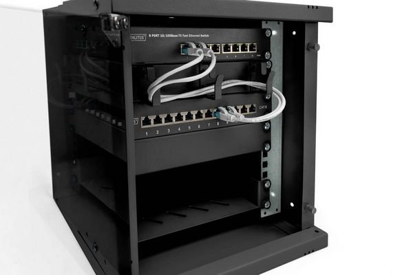 Produktbild: Digitus DN-49101 10 Zoll Wandgeh&auml;use 6 HE Schwarz, Schwarz (RAL 9005)