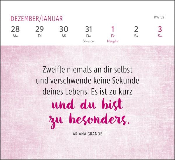 Produktbild: Mini-Wochenkalender 2027: Die tollsten Frauen sind nicht perfekt, sie sind echt