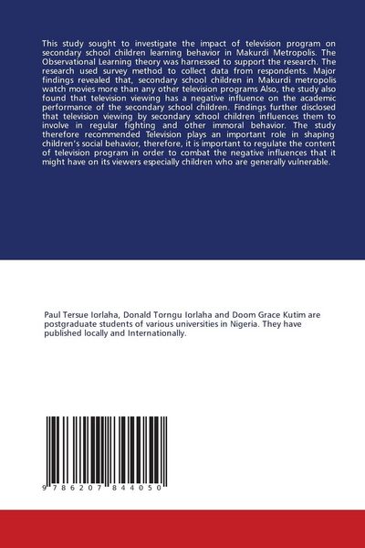 Produktbild: Impact of Television Programs on Children Learning Behaviour