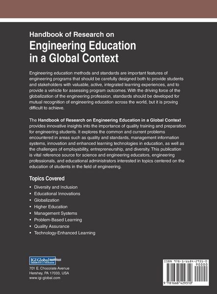 Produktbild: Handbook of Research on Engineering Education in a Global Context, VOL 1
