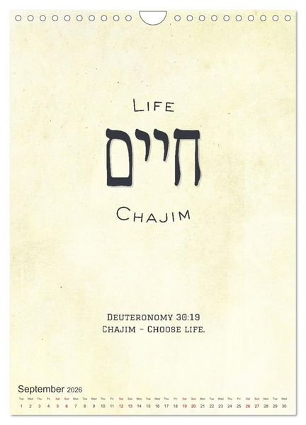 Produktbild: The Radiant Path Hebrew Letters Inspiring the Soul (Wall Calendar 2026 DIN A4 portrait), CALVENDO 12 Month Wall Calendar