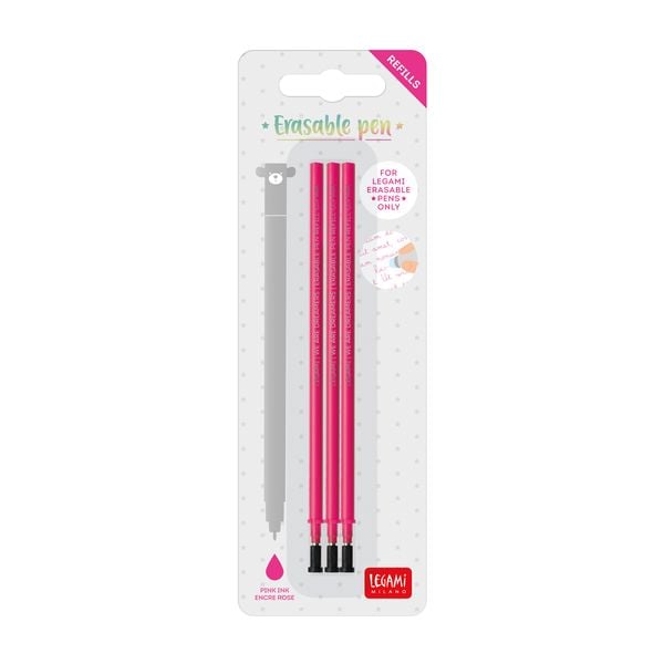 Legami 3x Ersatzmine für löschbaren Gelstift - Rosa