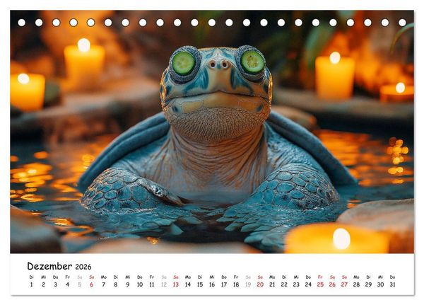Produktbild: CHILL MAL - Entspannte Schildkr&ouml;ten beim Faulenzen (Tischkalender 2026 DIN A5 quer), CALVENDO Monatskalender
