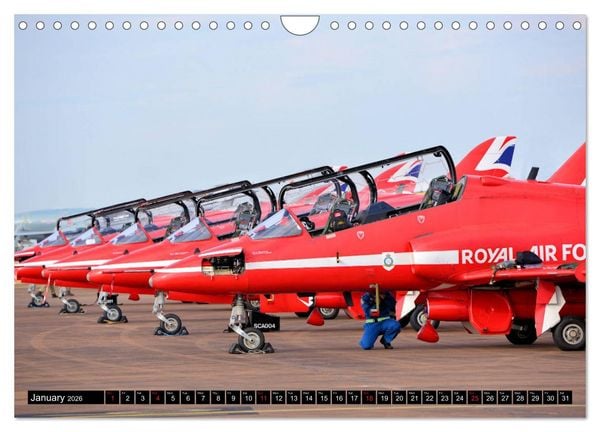 Produktbild: Royal Air Force The Red Arrows Formation Team (Wall Calendar 2026 DIN A4 landscape), CALVENDO 12 Month Wall Calendar
