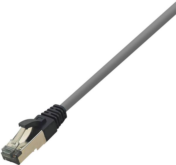 LogiLink CQ8052S RJ45 Netzwerkkabel, Patchkabel CAT 8.1 S/FTP 2.00 m Hellgrau Halogenfrei 1 St.