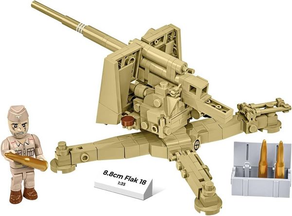 Produktbild: COBI Historical Collection 3141 - 8.8 cm Flak 18, WWII, Bausatz 1:35, 232/1 Klemmbausteine