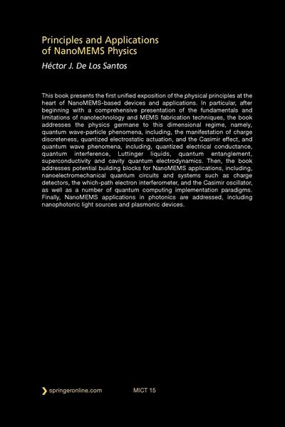 Produktbild: Principles and Applications of NanoMEMS Physics