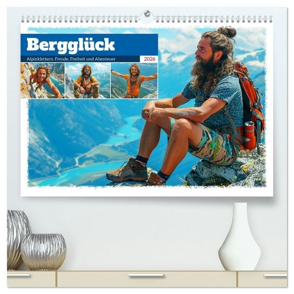 Produktbild: Berggl&uuml;ck. Alpinklettern. Freude, Freiheit und Abenteuer (hochwertiger Premium Wandkalender 2026 DIN A2 quer), Kunstdruck in Hochglanz