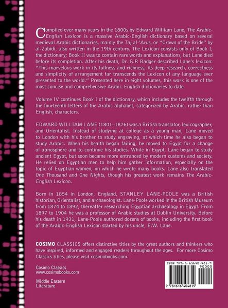 Produktbild: An Arabic-English Lexicon (in Eight Volumes), Vol. IV