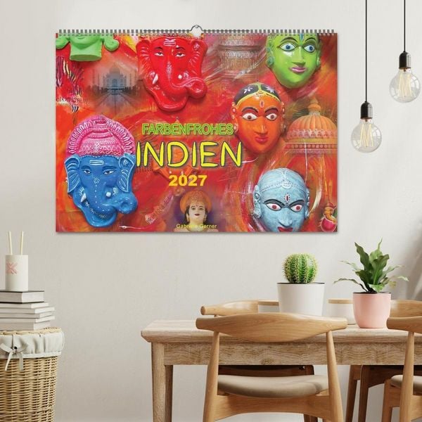 Produktbild: Farbenfrohes Indien (Wandkalender 2027 DIN A2 quer), CALVENDO Monatskalender