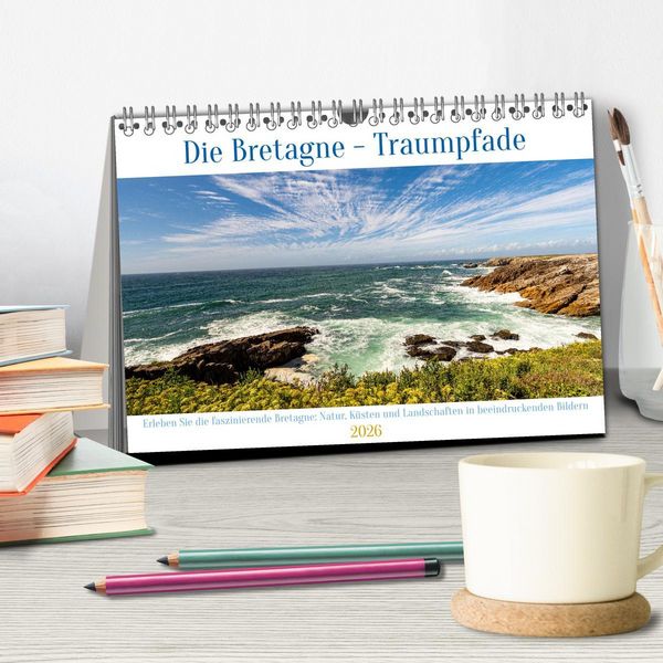 Produktbild: Die Bretagne - Traumpfade (Tischkalender 2026 DIN A5 quer), CALVENDO Monatskalender