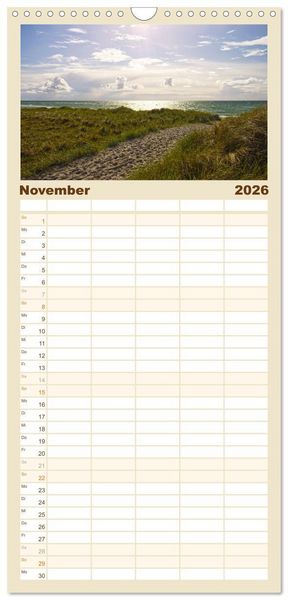 Produktbild: Familienplaner 2026 - Vorpommern mit R&uuml;gen mit 5 Spalten (Wandkalender, 21 x 45 cm) CALVENDO