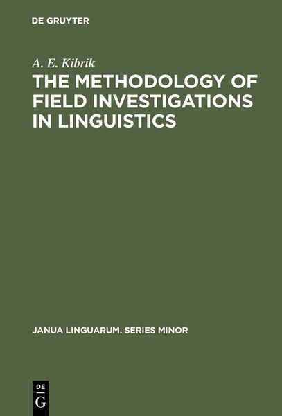 Produktbild: The methodology of field investigations in linguistics