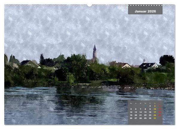Produktbild: Heimatliches Bayern in Aquarell (hochwertiger Premium Wandkalender 2026 DIN A2 quer), Kunstdruck in Hochglanz