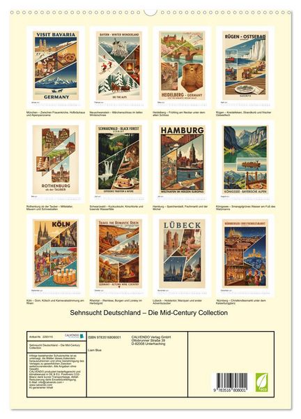 Produktbild: Sehnsucht Deutschland &ndash; Die Mid-Century Collection (hochwertiger Premium Wandkalender 2027 DIN A2 hoch), Kunstdruck in Hochglanz