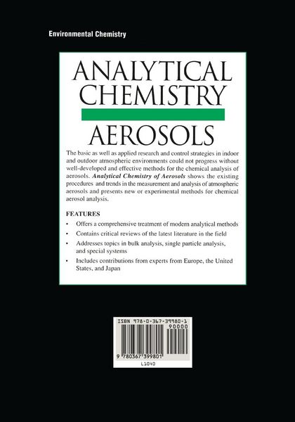 Produktbild: Analytical Chemistry of Aerosols