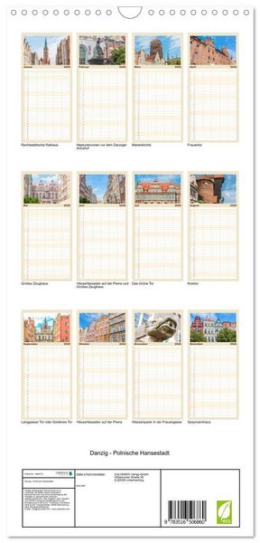 Produktbild: Familienplaner 2026 - Danzig - Polnische Hansestadt mit 5 Spalten (Wandkalender, 21 x 45 cm) CALVENDO