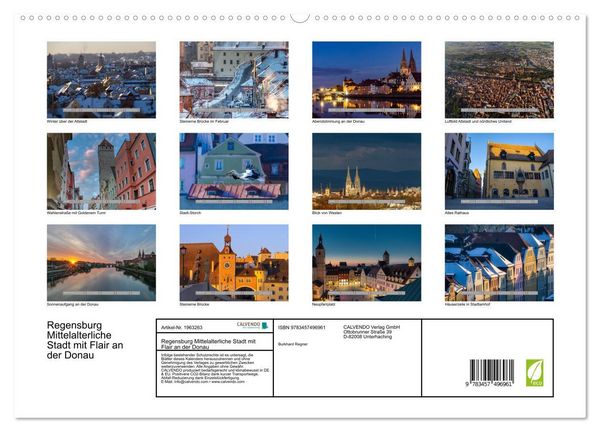Produktbild: Regensburg Mittelalterliche Stadt mit Flair an der Donau (hochwertiger Premium Wandkalender 2026 DIN A2 quer), Kunstdruck in Hochglanz