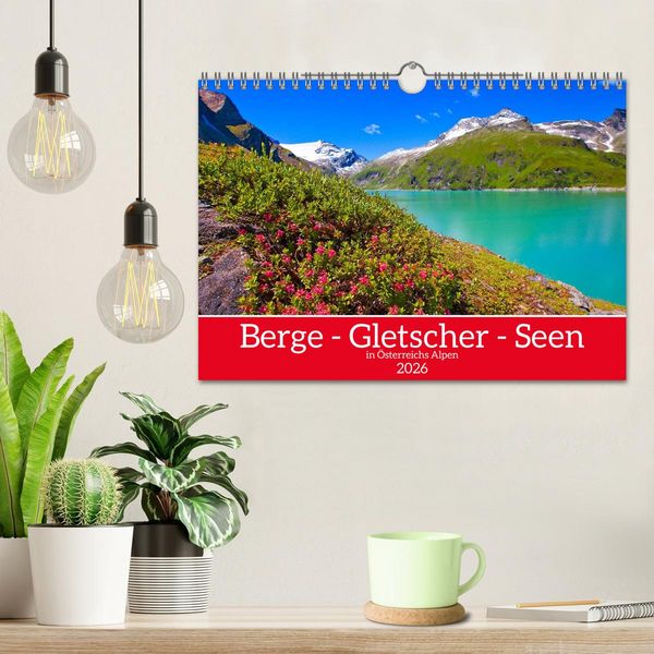 Produktbild: Berge - Gletscher - Seen (Wandkalender 2026 DIN A4 quer), CALVENDO Monatskalender