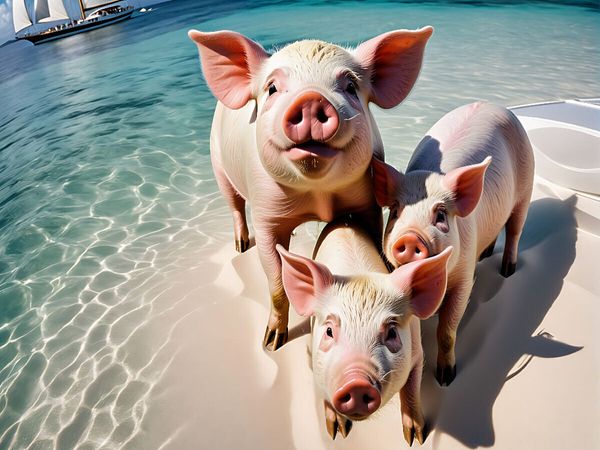Produktbild: CALVENDO Puzzle Niedliche Ferkel im schneewei&szlig;en Sand von Pig Beach | 1000 Teile Lege-Gr&ouml;&szlig;e 64x48cm Foto-Puzzle f&uuml;r gl&uuml;ckliche Stunden