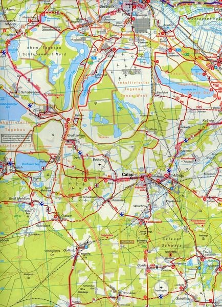 Produktbild: BVA ADFC Regionalkarte Niederlausitz Lausitzer Seen, mit Knotenpunkten 1:75.000