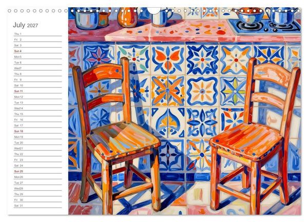 Produktbild: Painted Kitchen Moments - Twelve expressive interiors (Wall Calendar 2027 DIN A3 landscape), CALVENDO 12 Month Wall Calendar