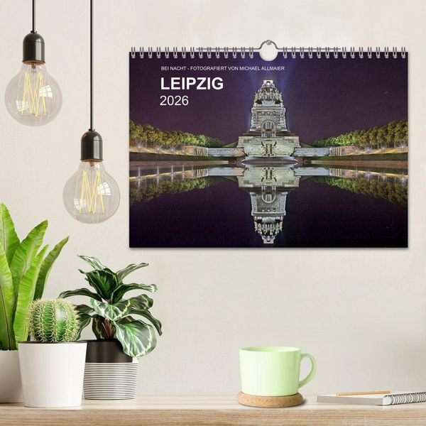 Produktbild: Leipzig - Fotografiert bei Nacht von Michael Allmaier (Wandkalender 2026 DIN A4 quer), CALVENDO Monatskalender
