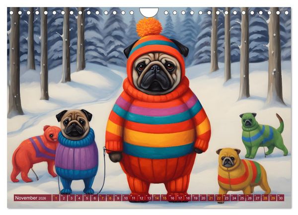 Produktbild: Boteros Hunde - Kunstvoller Kalender im Stile des Boterismo (Wandkalender 2026 DIN A4 quer), CALVENDO Monatskalender
