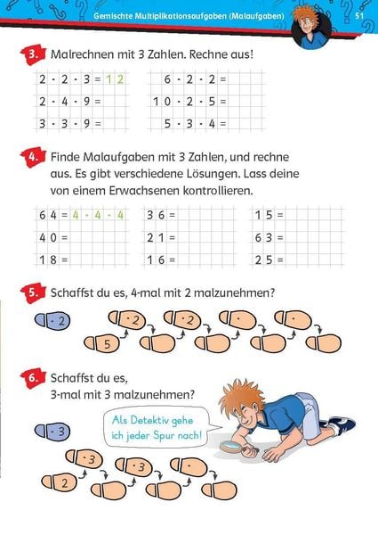 Produktbild: Die drei ??? Kids: Mein &Uuml;bungsheft Mathe 2. Klasse - Rechnen bis 100