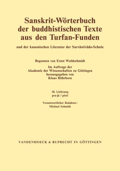 Produktbild: Sanskrit-W&ouml;rterbuch der buddhistischen Texte aus den Turfan-Funden. Lieferung 18