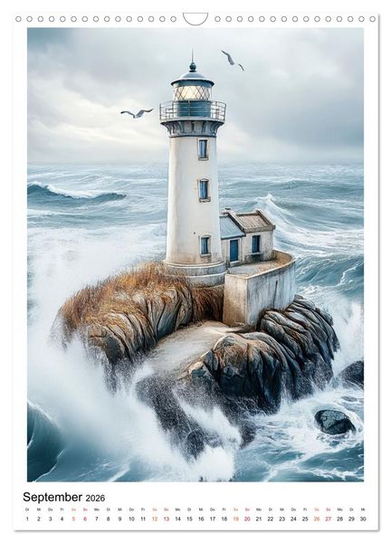 Produktbild: Maritime W&auml;chter - Leuchtt&uuml;rme (Wandkalender 2026 DIN A3 hoch), CALVENDO Monatskalender