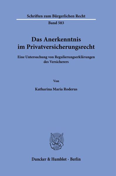 Produktbild: Das Anerkenntnis im Privatversicherungsrecht