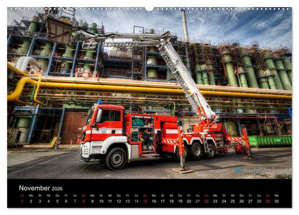 Produktbild: Einsatzfahrzeuge der Feuerwehr (hochwertiger Premium Wandkalender 2026 DIN A2 quer), Kunstdruck in Hochglanz