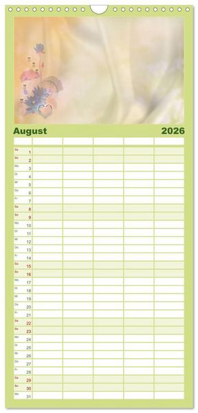 Produktbild: Familienplaner 2026 - Liebe wird im Herzen geboren mit 5 Spalten (Wandkalender, 21 x 45 cm) CALVENDO