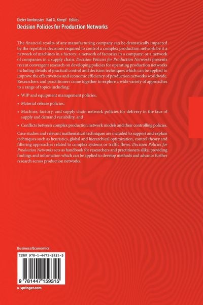 Produktbild: Decision Policies for Production Networks