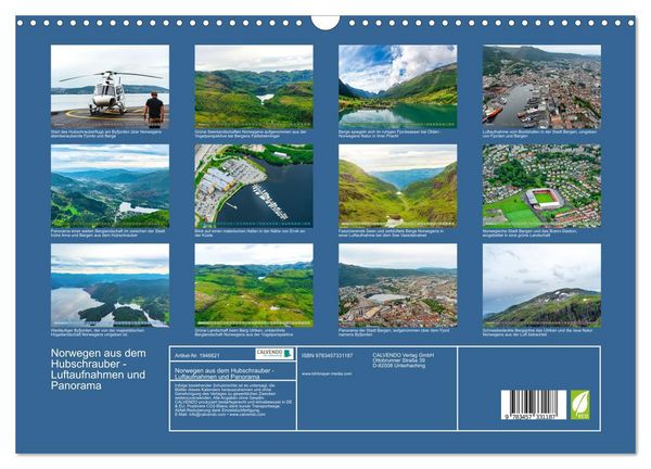 Produktbild: Norwegen aus dem Hubschrauber - Luftaufnahmen und Panorama (Wandkalender 2026 DIN A3 quer), CALVENDO Monatskalender