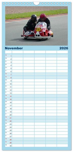 Produktbild: Familienplaner 2026 - Sachsenring Classic mit 5 Spalten (Wandkalender, 21 x 45 cm) CALVENDO