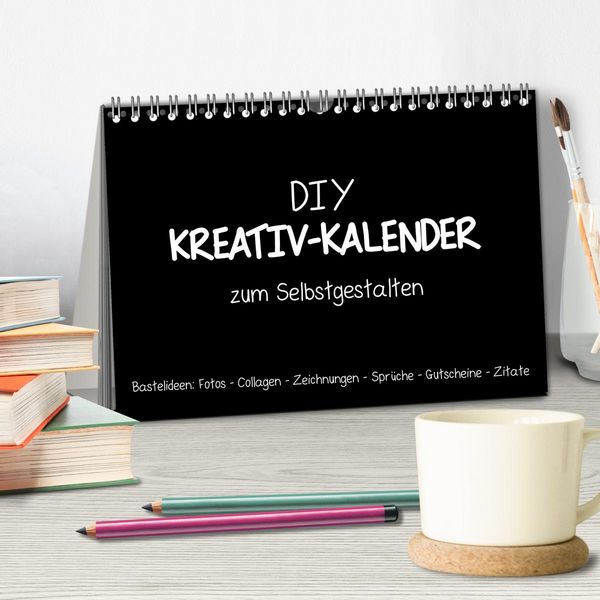 Produktbild: Bastelkalender: DIY Kreativ-Kalender -schwarz- (Tischkalender 2026 DIN A5 quer), CALVENDO Monatskalender