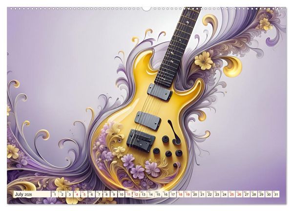Produktbild: Guitars Fractal Art (Wall Calendar 2026 DIN A2 landscape), CALVENDO 12 Month Wall Calendar