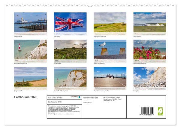 Produktbild: Eastbourne 2026 (High Quality Premium Wall Calendar 2026 DIN A2 landscape),CALVENDO 12 Month Wall Calendar